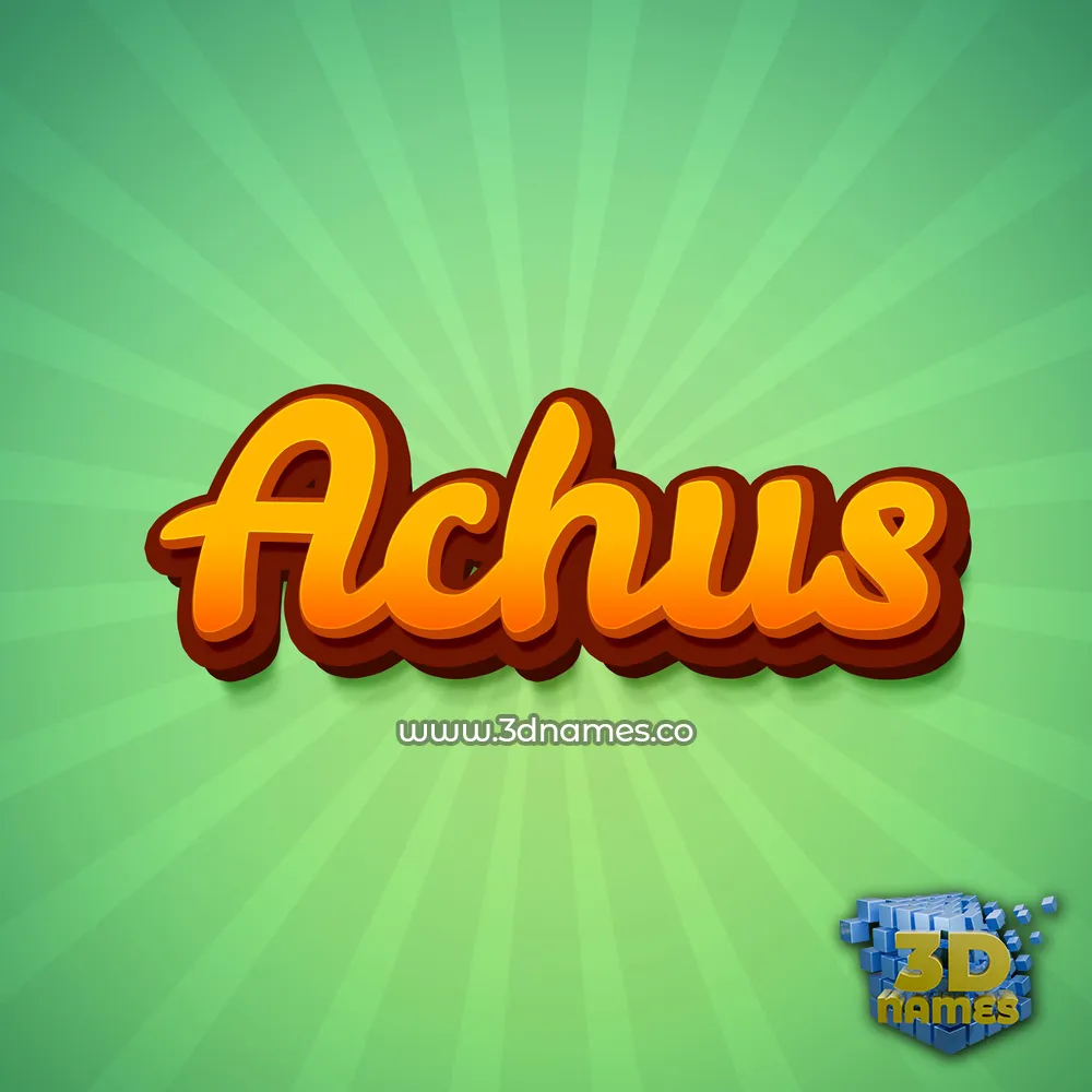 achus in Green Rays style - 3D name wallpaper