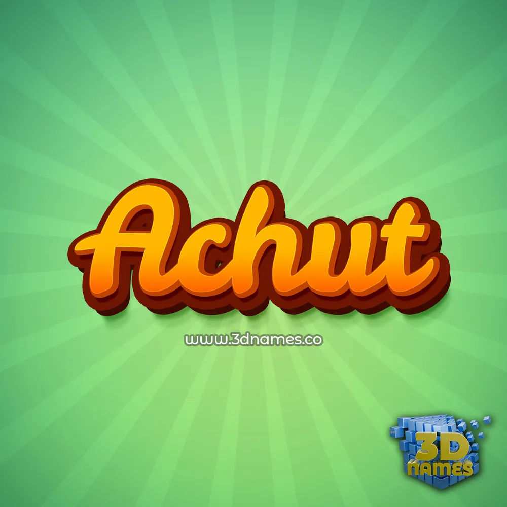 achut in Green Rays style - 3D name wallpaper