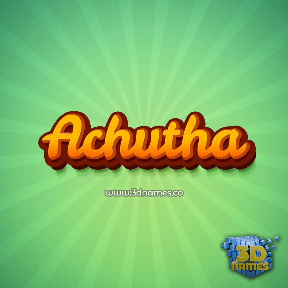 achutha in Green Rays style - 3D name wallpaper