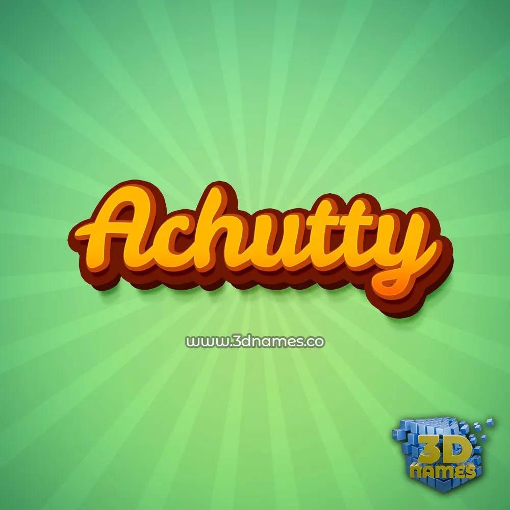 achutty in Green Rays style - 3D name wallpaper