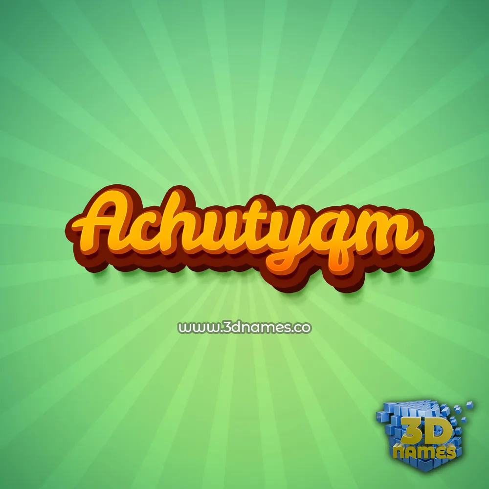 achutyqm in Green Rays style - 3D name wallpaper