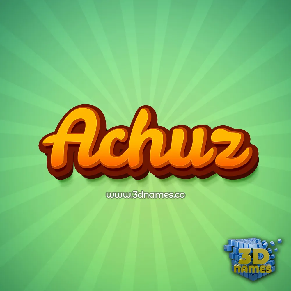 achuz in Green Rays style - 3D name wallpaper