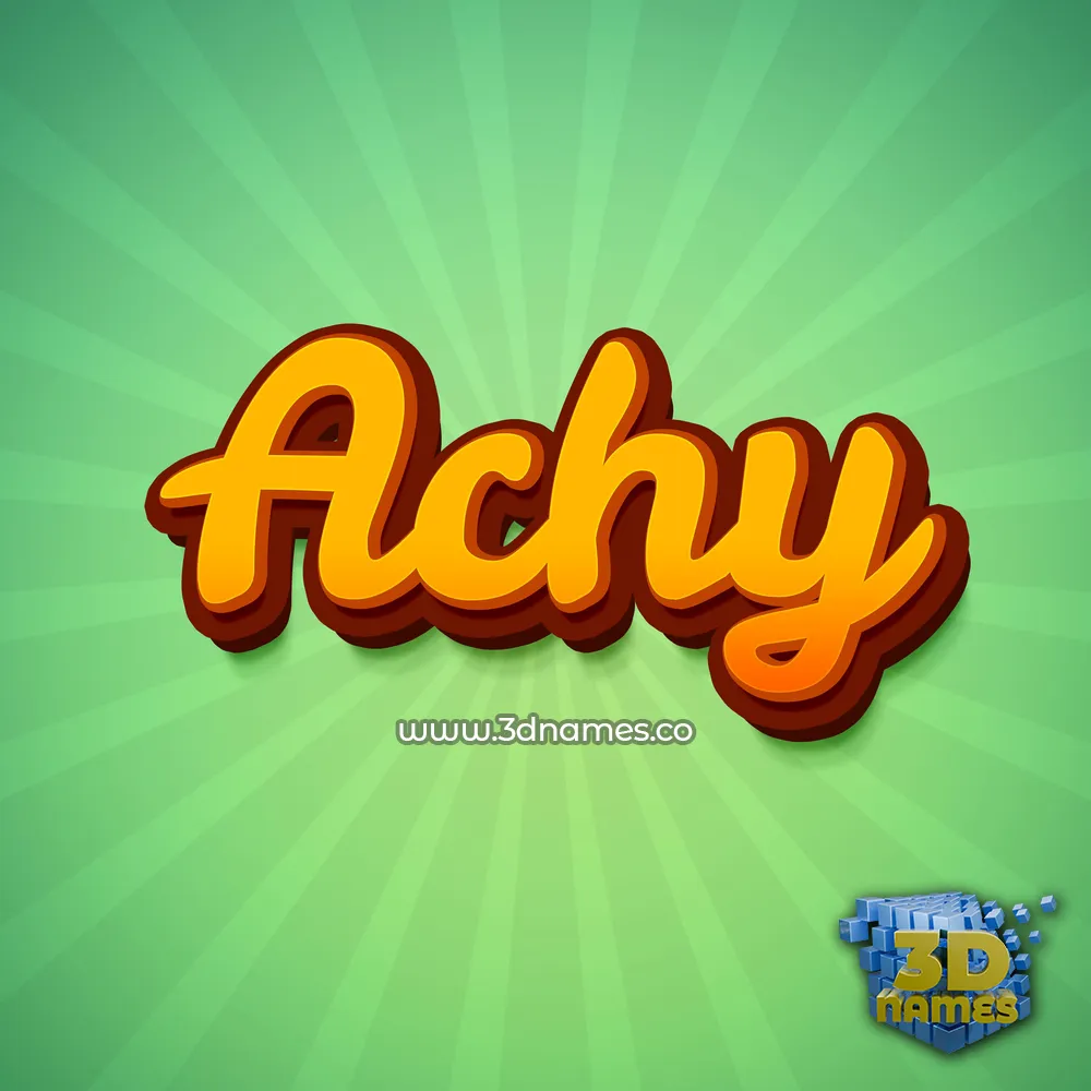achy in Green Rays style - 3D name wallpaper