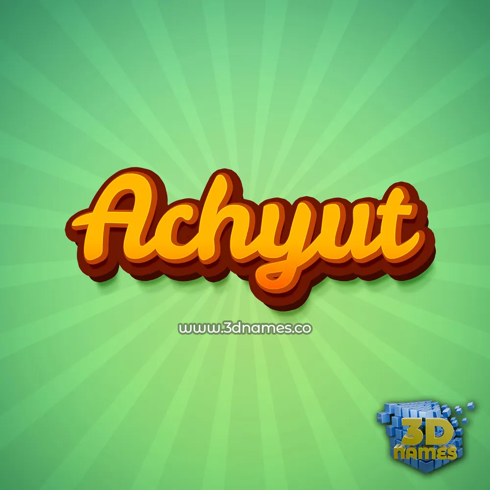 achyut in Green Rays style - 3D name wallpaper