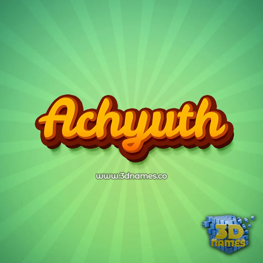 achyuth in Green Rays style - 3D name wallpaper