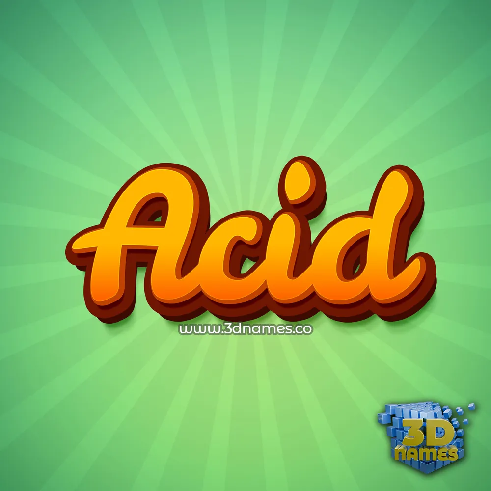 acid in Green Rays style - 3D name wallpaper