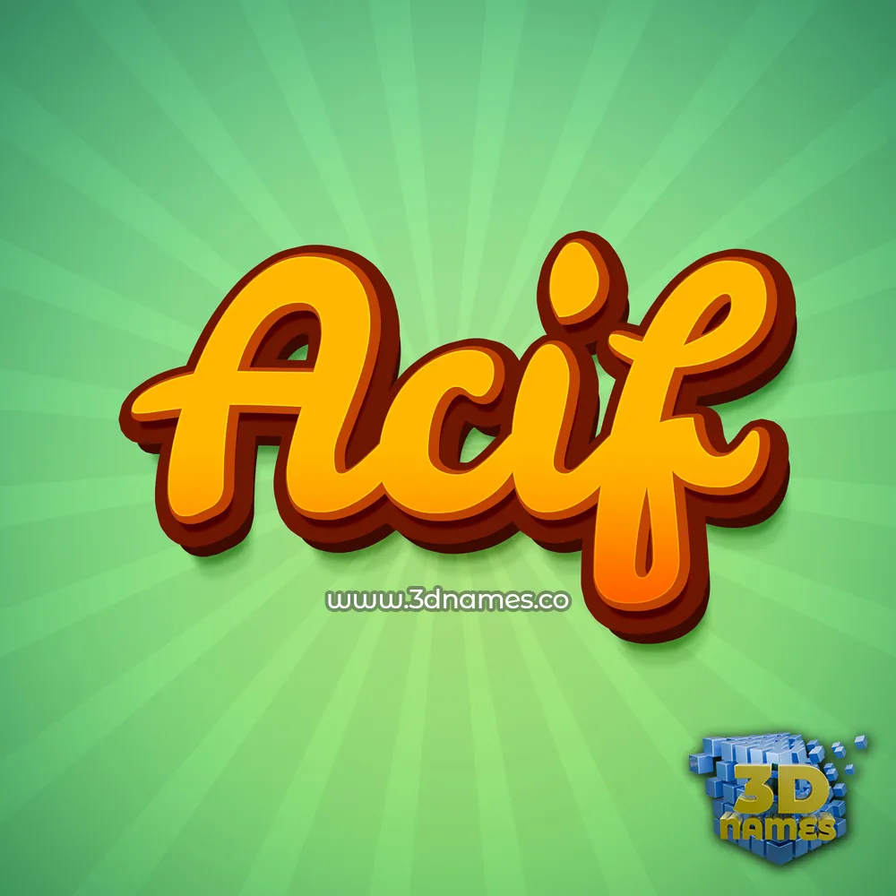 acif in Green Rays style - 3D name wallpaper