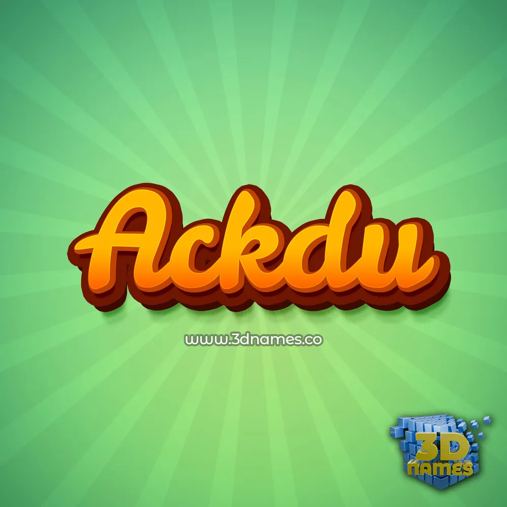 ackdu in Green Rays style - 3D name wallpaper