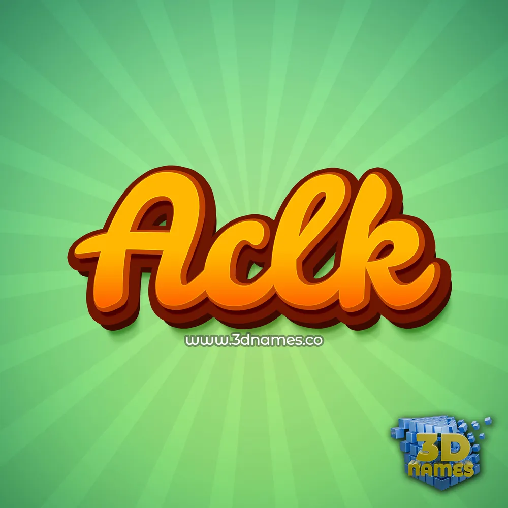 aclk in Green Rays style - 3D name wallpaper