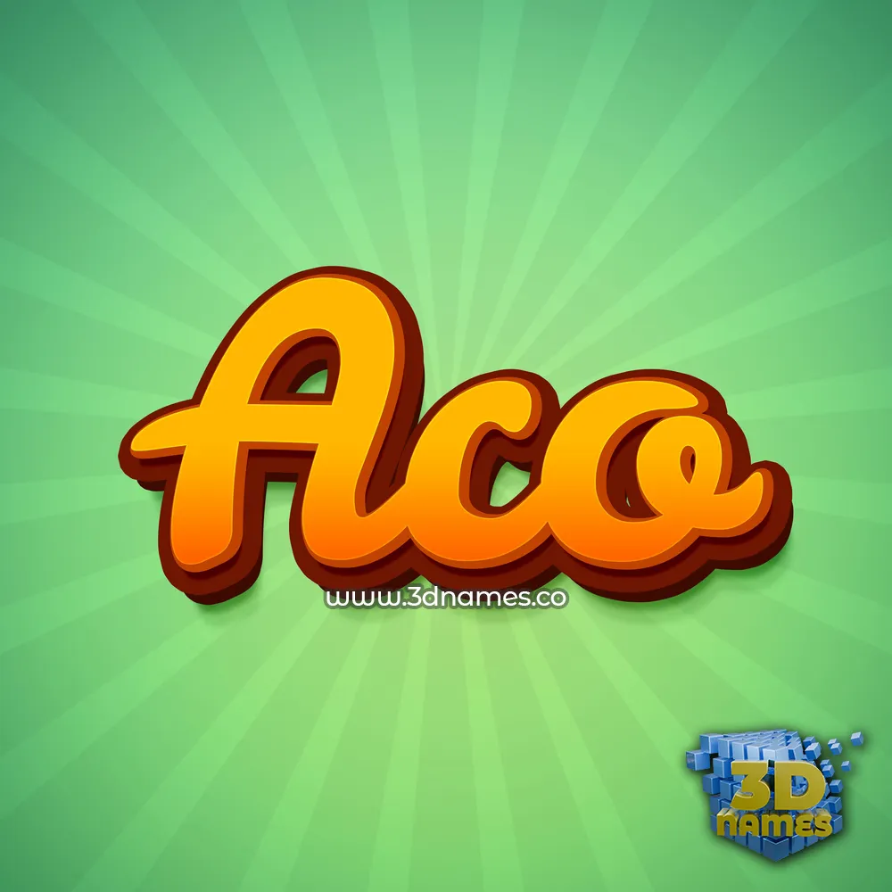 aco in Green Rays style - 3D name wallpaper