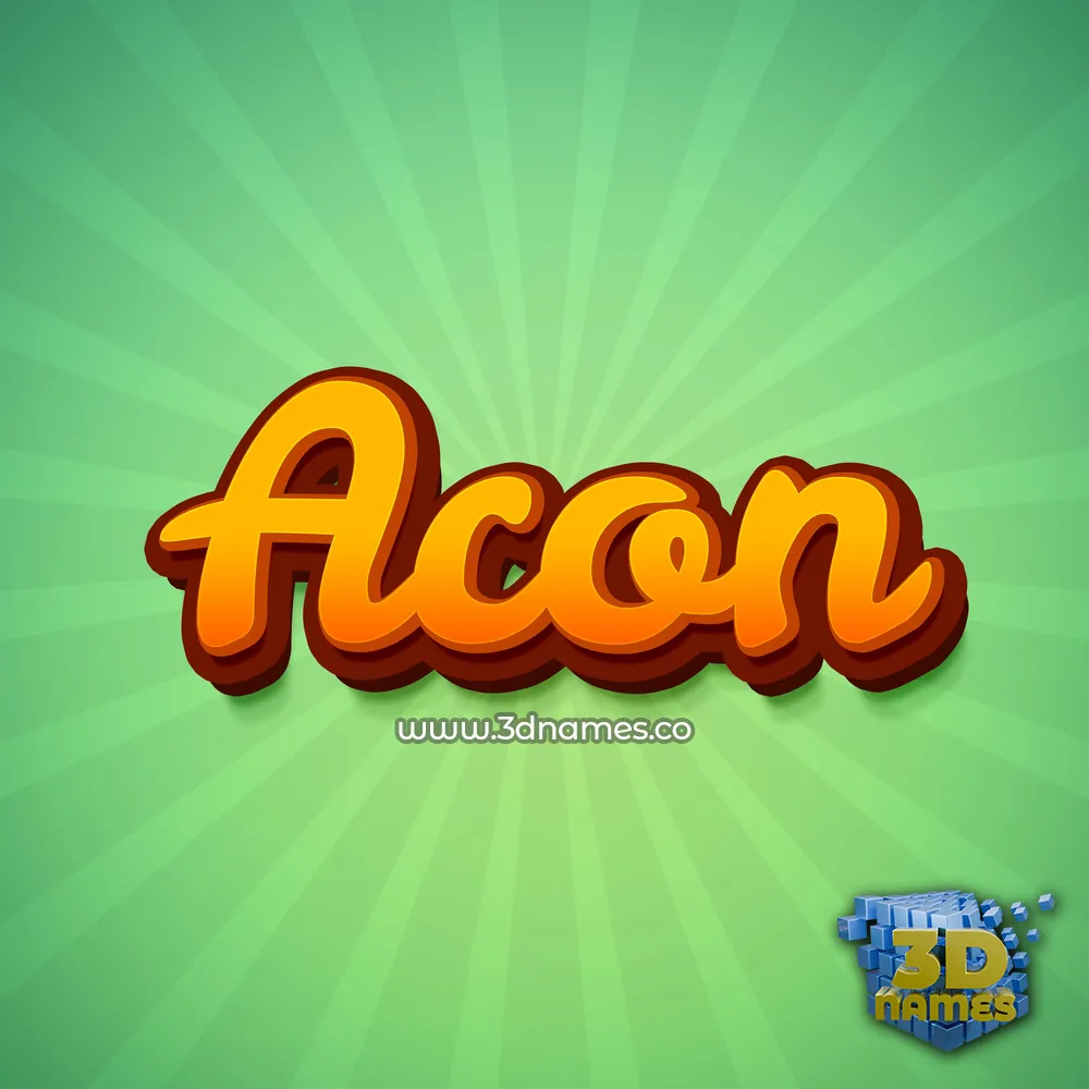 acon in Green Rays style - 3D name wallpaper