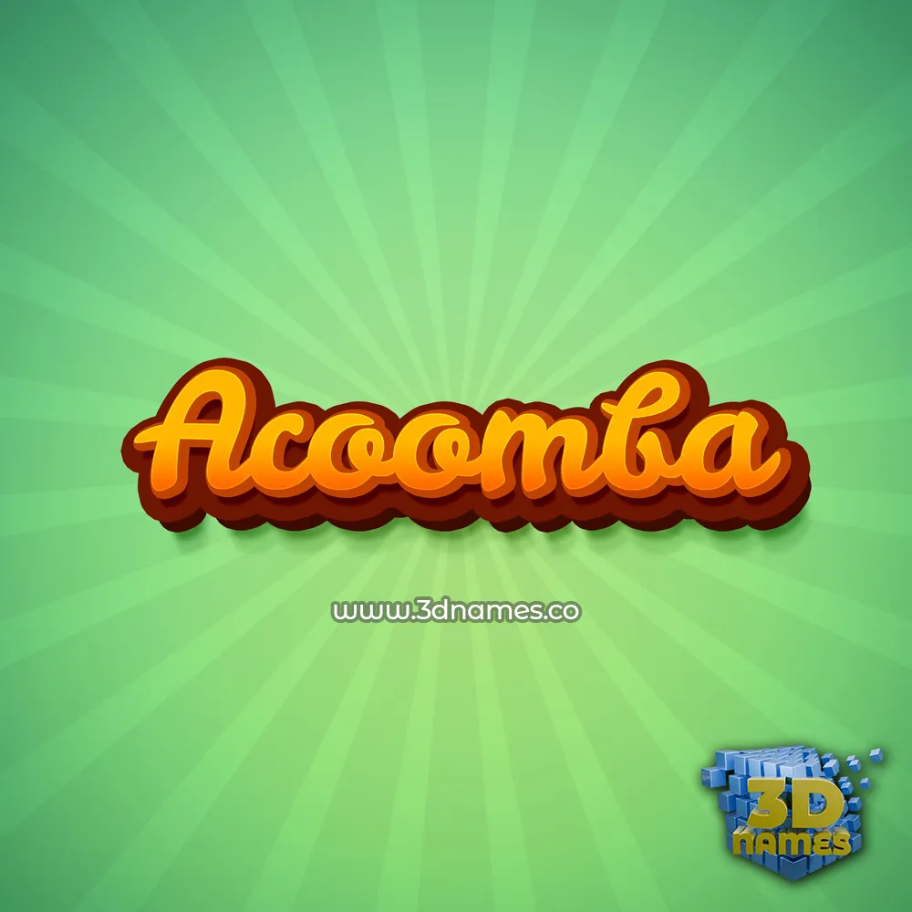 acoomba in Green Rays style - 3D name wallpaper