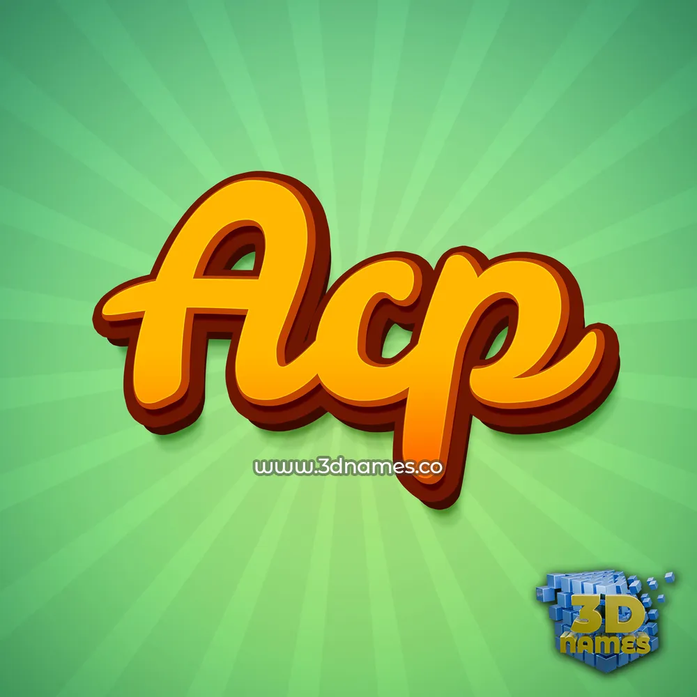 acp in Green Rays style - 3D name wallpaper