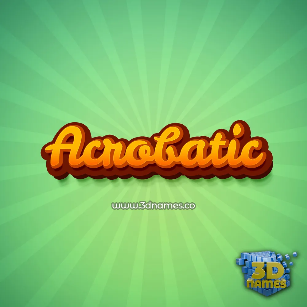 acrobatic in Green Rays style - 3D name wallpaper