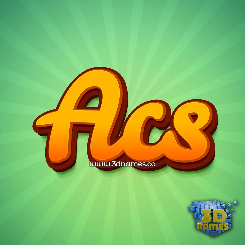 acs in Green Rays style - 3D name wallpaper