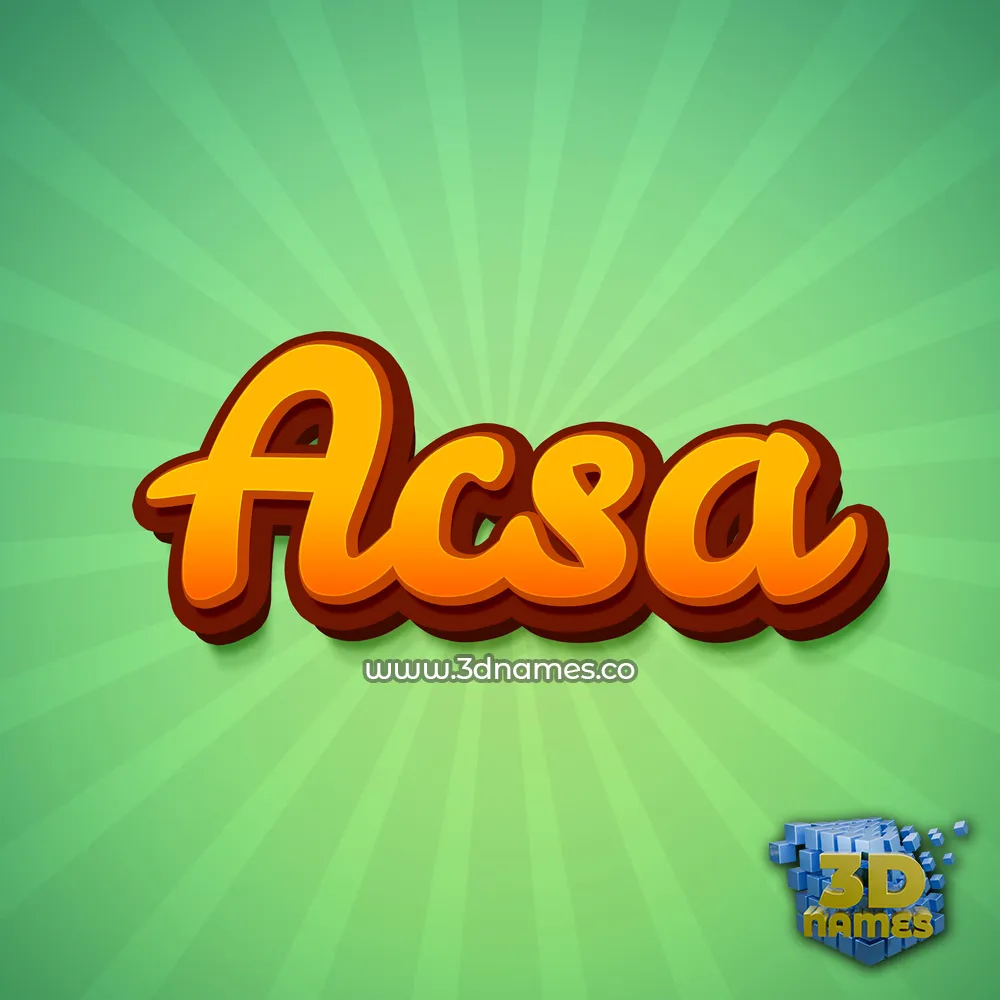 acsa in Green Rays style - 3D name wallpaper