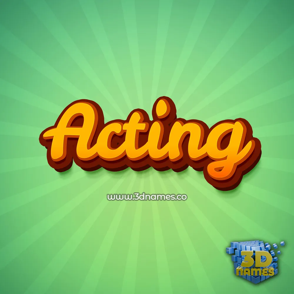acting in Green Rays style - 3D name wallpaper