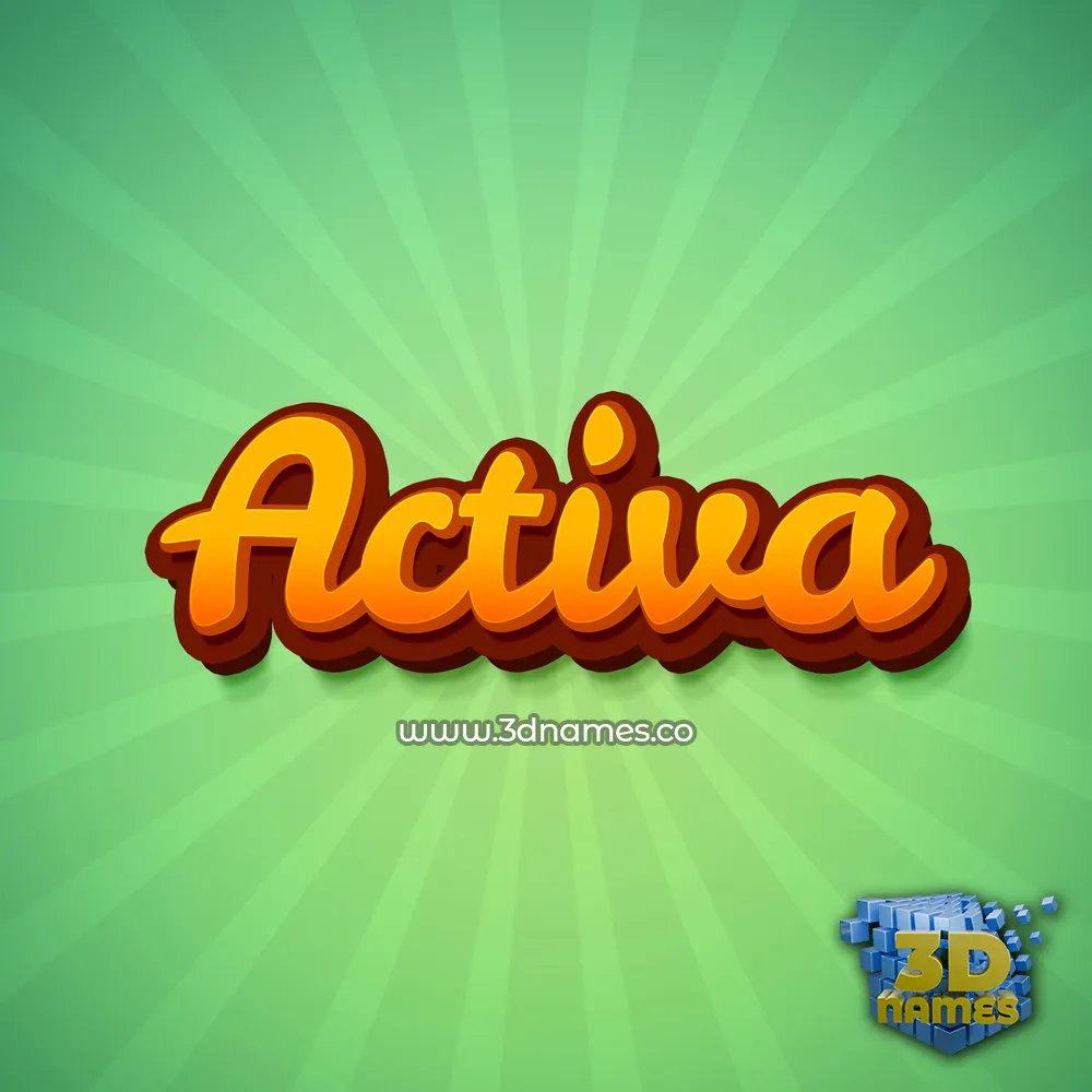 activa in Green Rays style - 3D name wallpaper