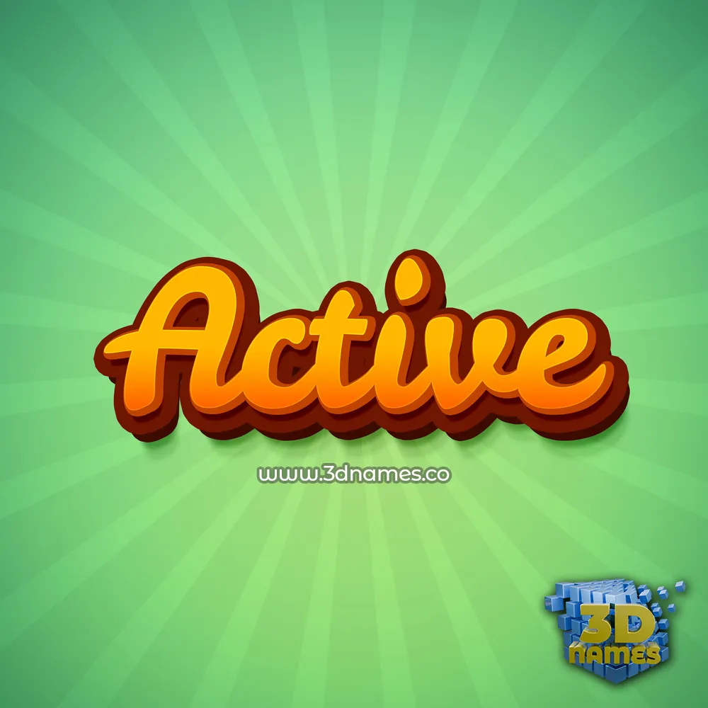 active in Green Rays style - 3D name wallpaper