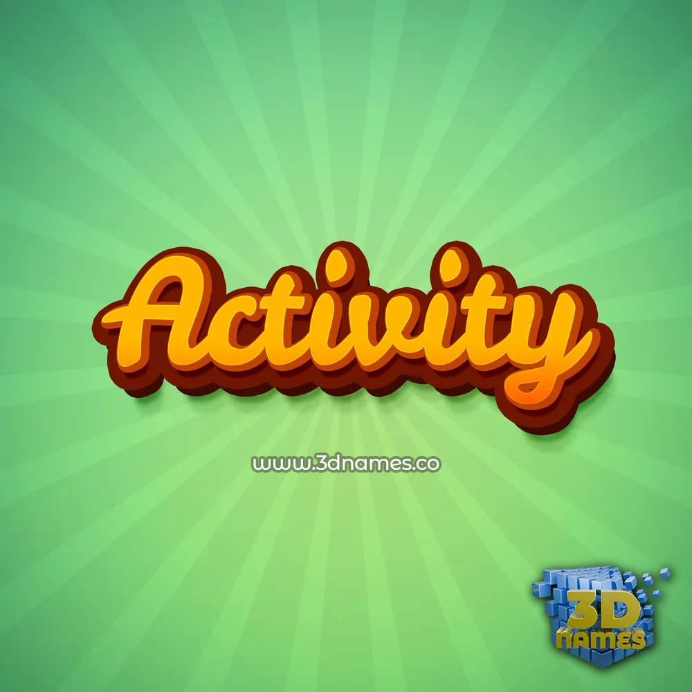 activity in Green Rays style - 3D name wallpaper
