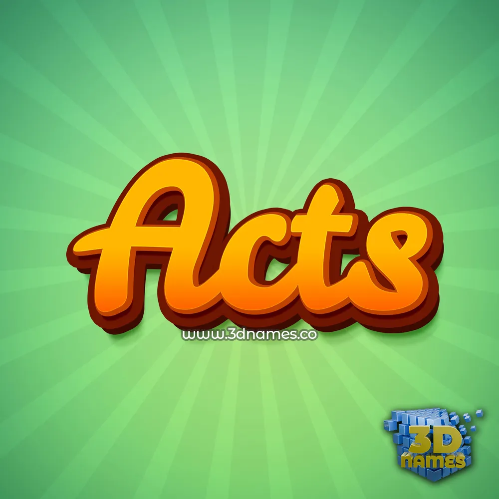 acts in Green Rays style - 3D name wallpaper