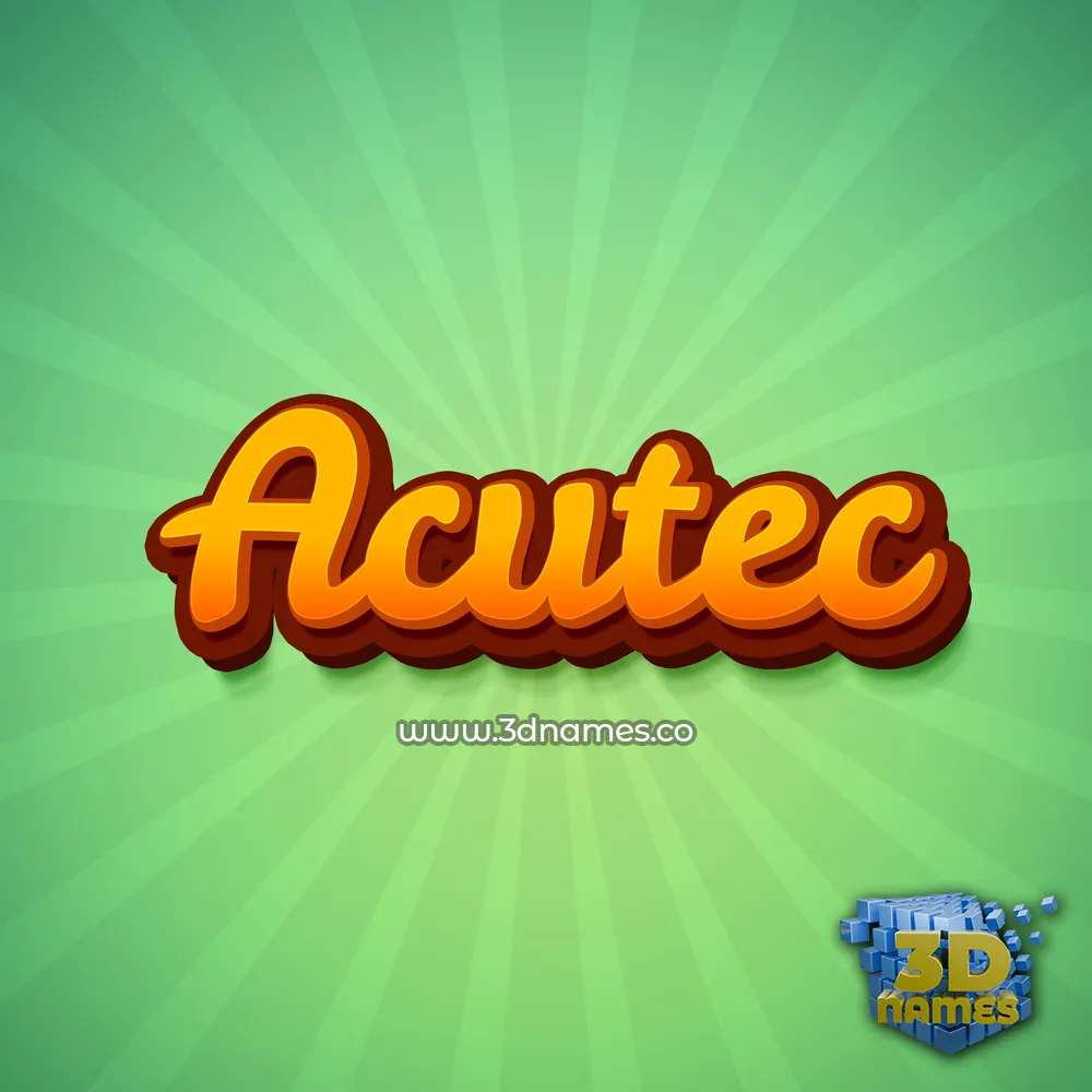 acutec in Green Rays style - 3D name wallpaper
