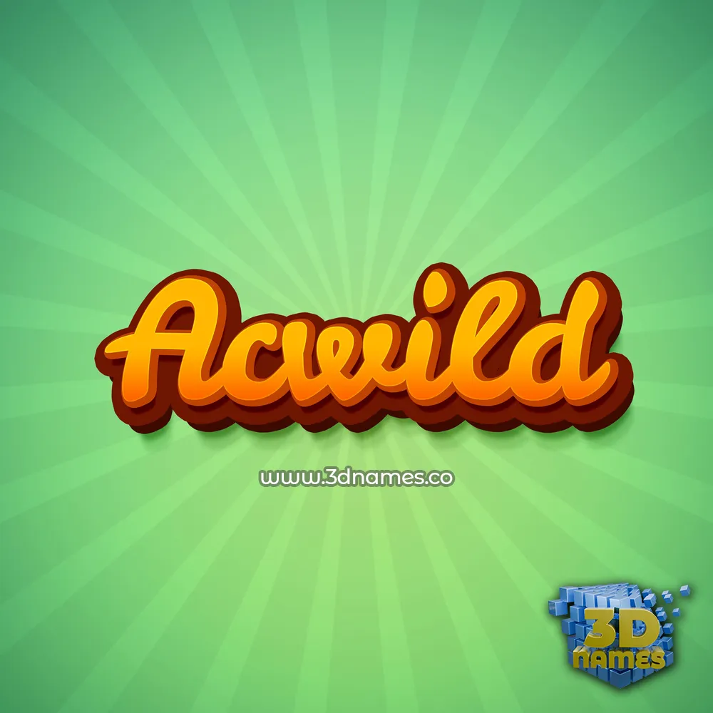 acwild in Green Rays style - 3D name wallpaper