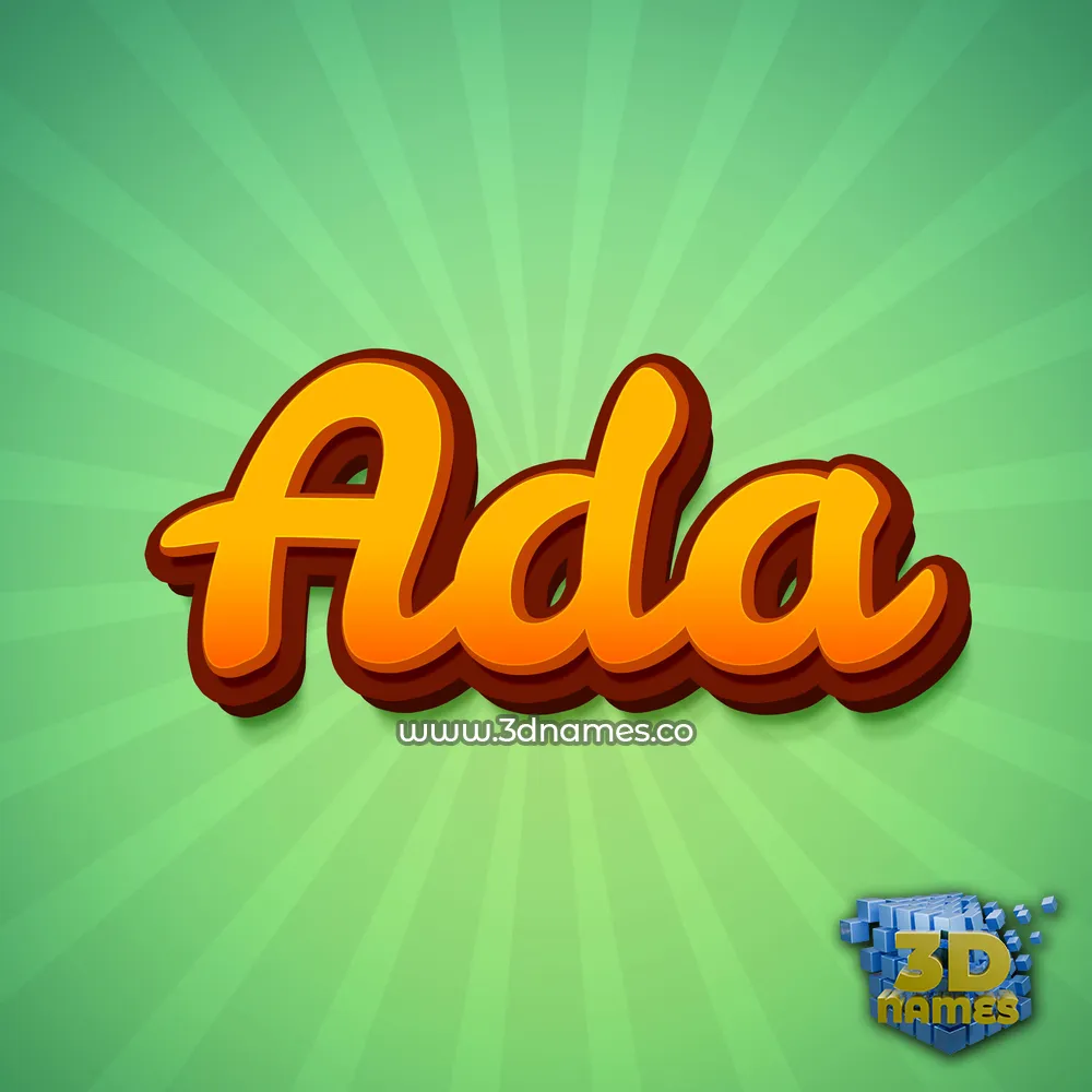 ada in Green Rays style - 3D name wallpaper
