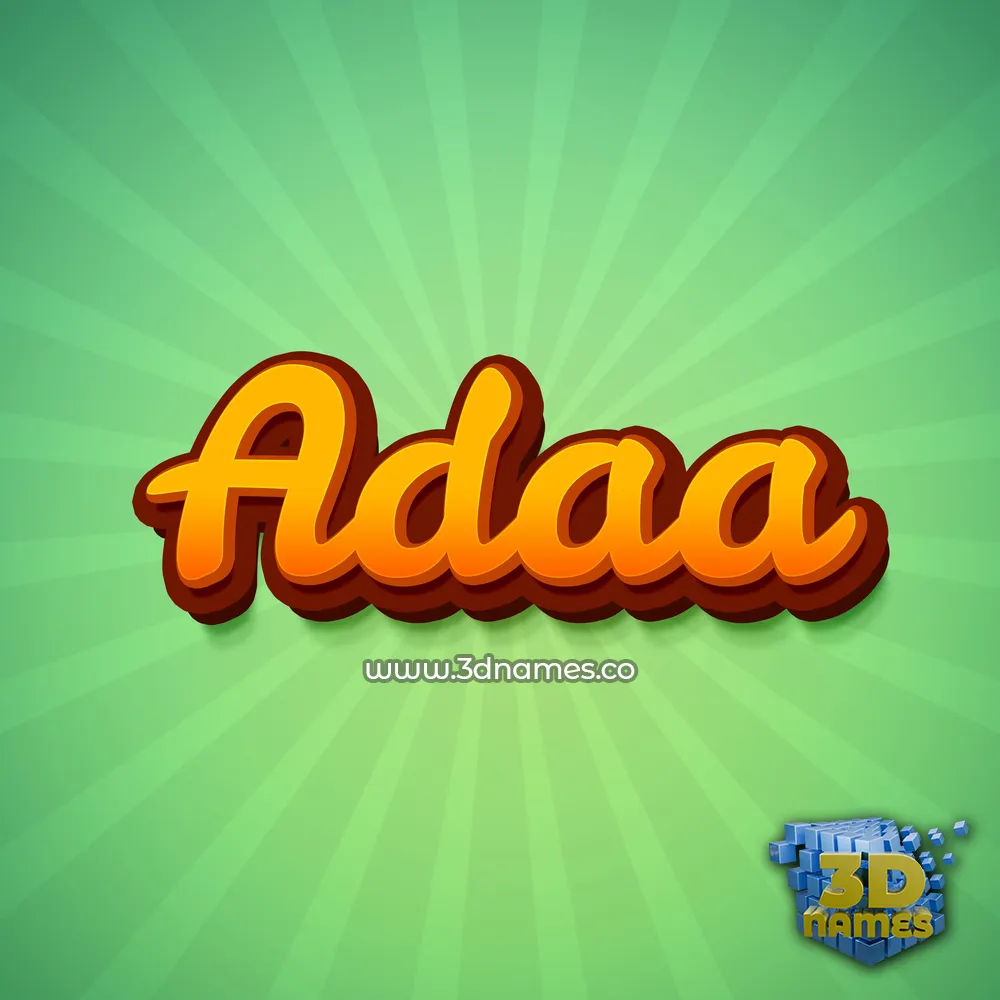 adaa in Green Rays style - 3D name wallpaper