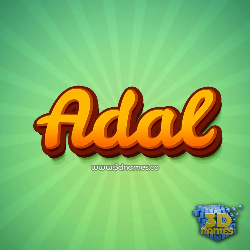 adal in Green Rays style - 3D name wallpaper