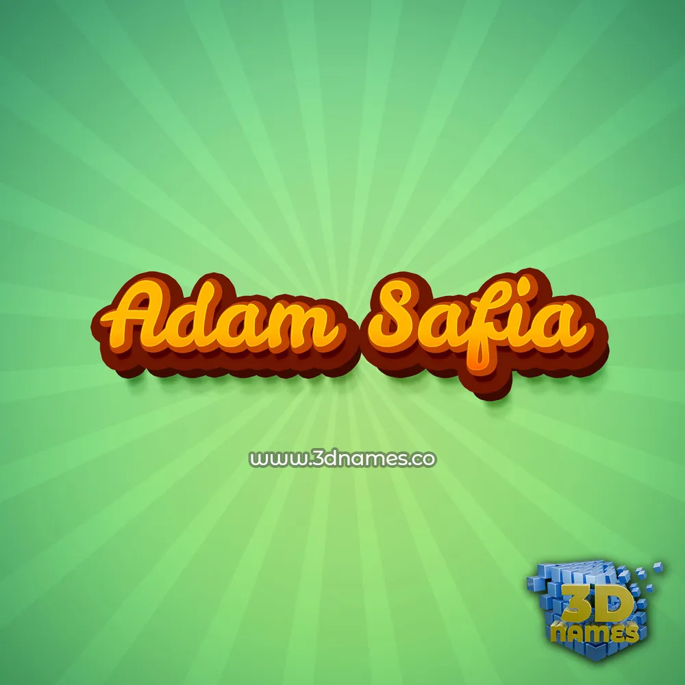adam safia in Green Rays style - 3D name wallpaper