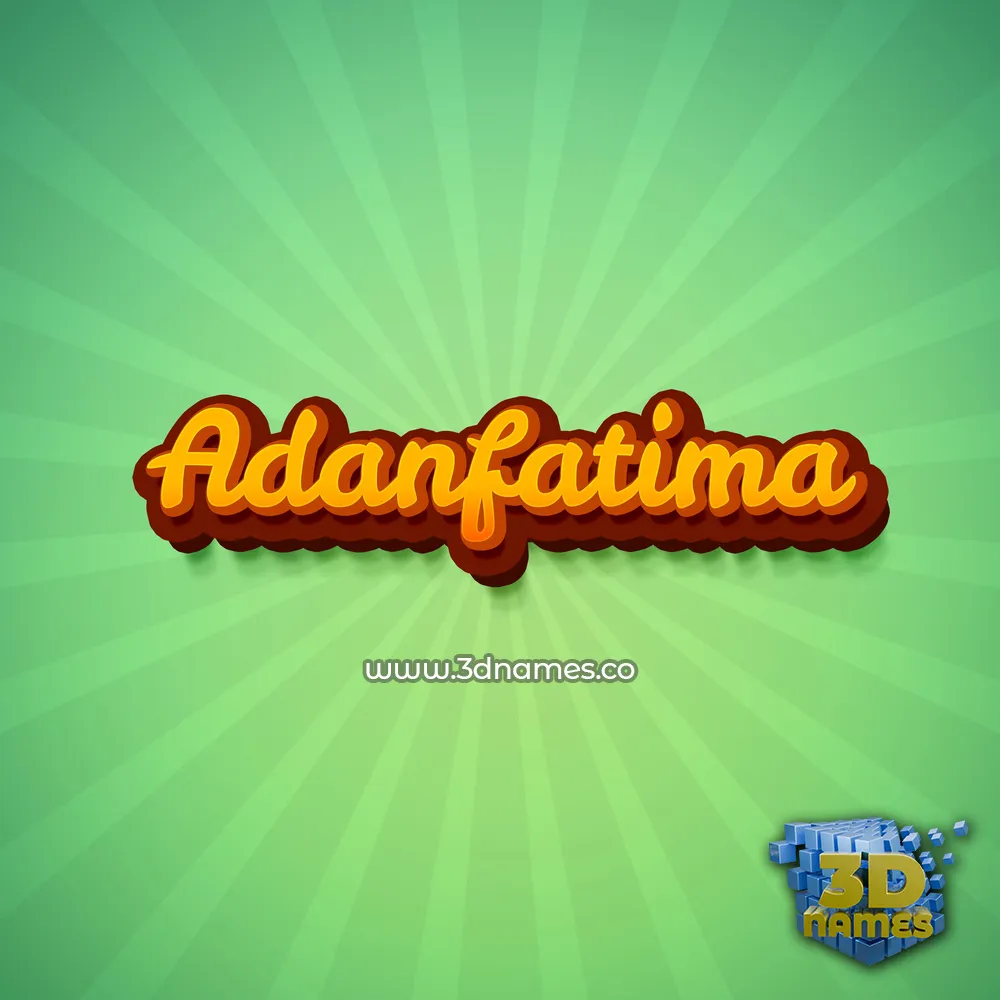 adanfatima in Green Rays style - 3D name wallpaper