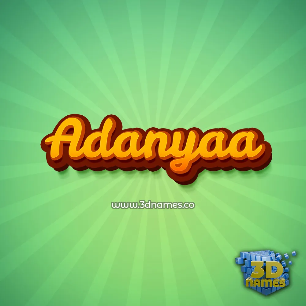 adanyaa in Green Rays style - 3D name wallpaper