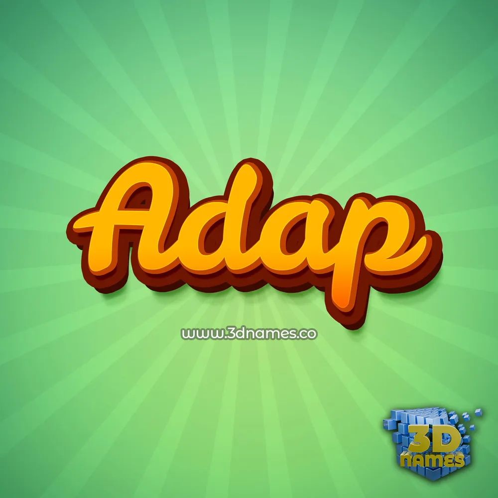 adap in Green Rays style - 3D name wallpaper