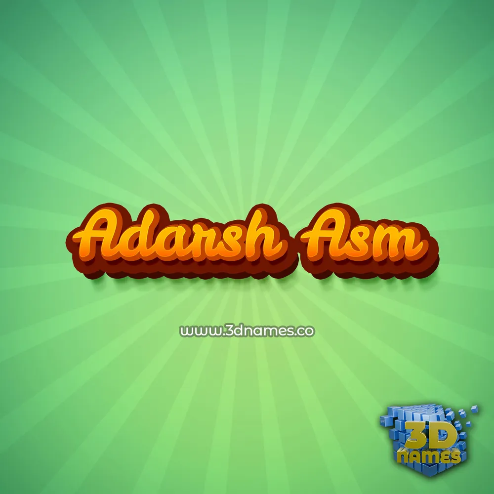 adarsh asm in Green Rays style - 3D name wallpaper