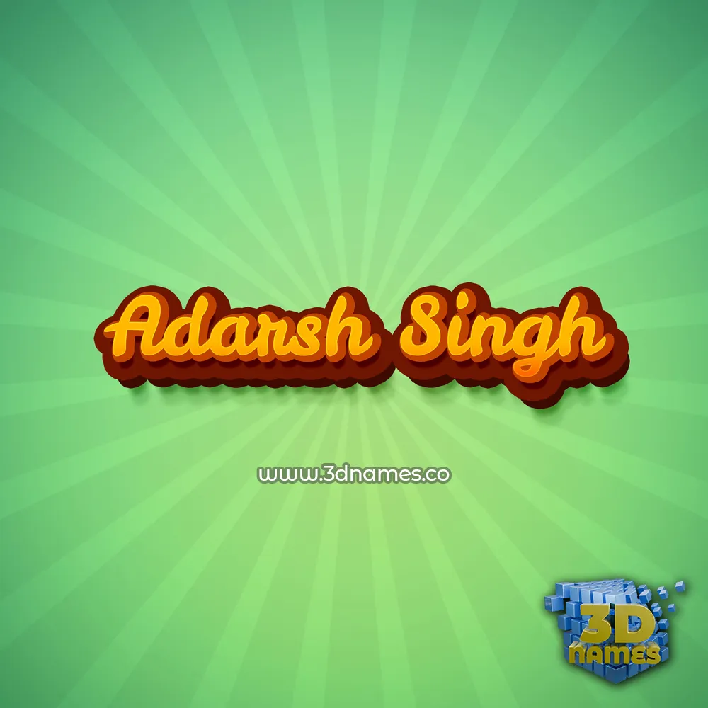 adarsh singh in Green Rays style - 3D name wallpaper
