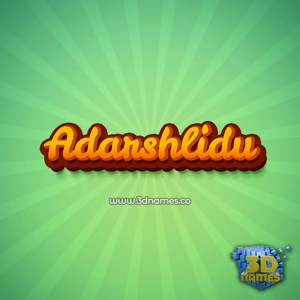 adarshlidu in Green Rays style - 3D name wallpaper