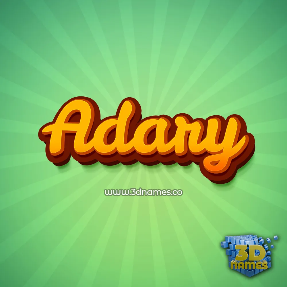 adary in Green Rays style - 3D name wallpaper