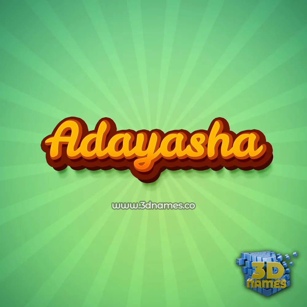 adayasha in Green Rays style - 3D name wallpaper