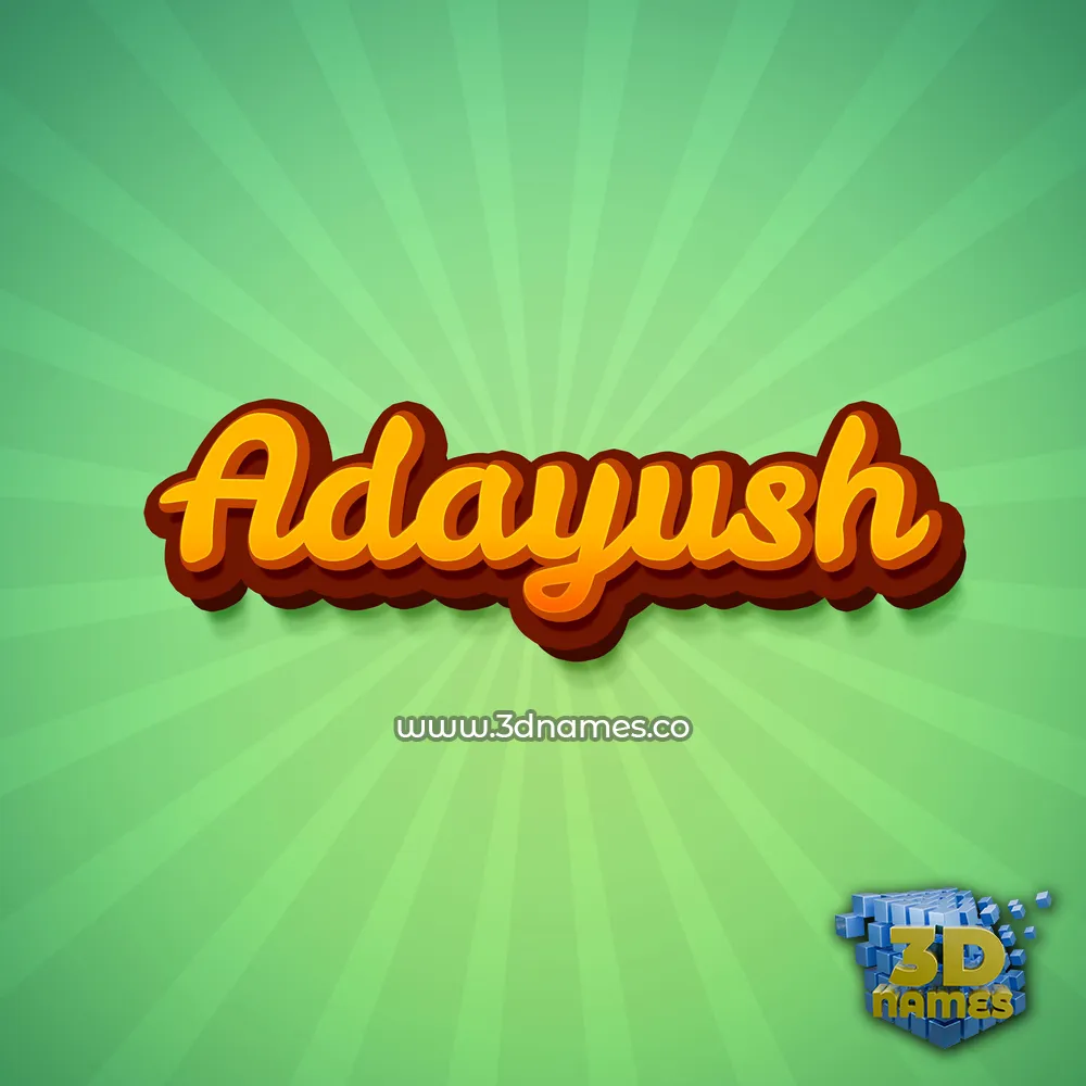 adayush in Green Rays style - 3D name wallpaper