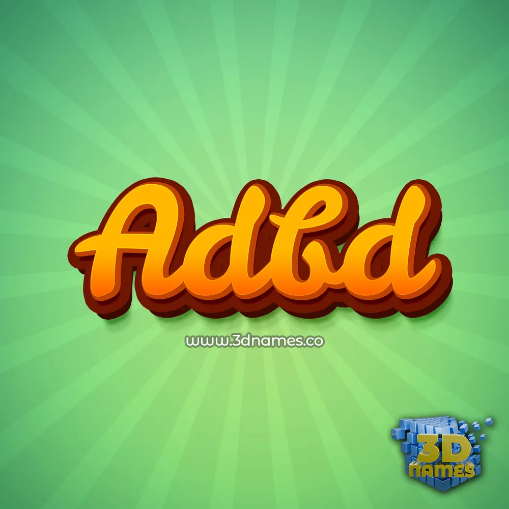 adbd in Green Rays style - 3D name wallpaper