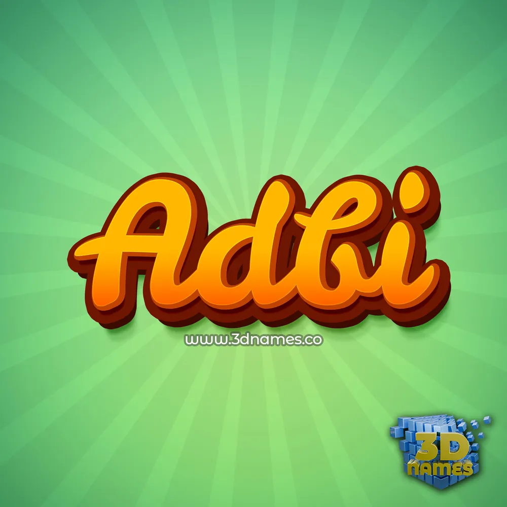 adbi in Green Rays style - 3D name wallpaper
