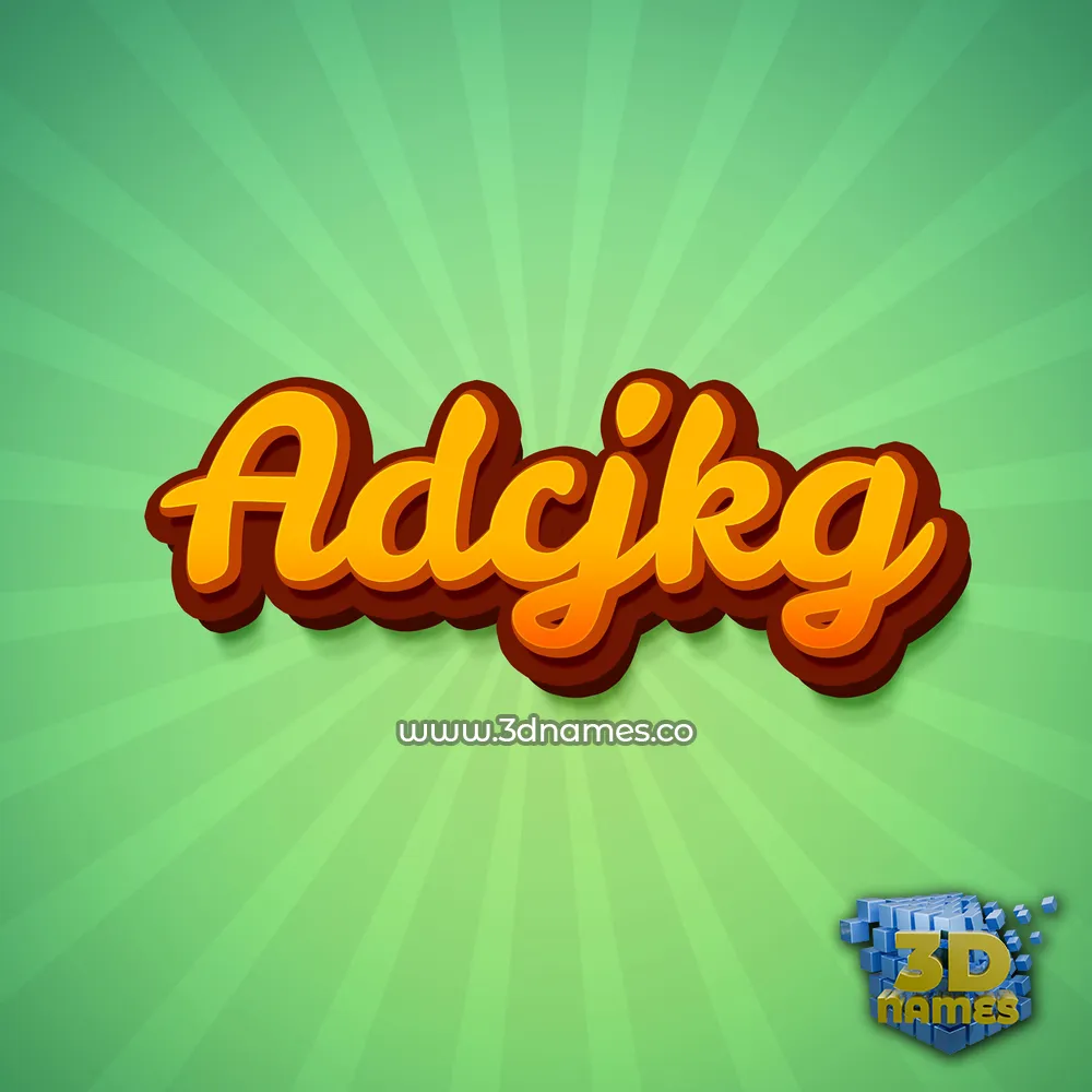 adcjkg in Green Rays style - 3D name wallpaper