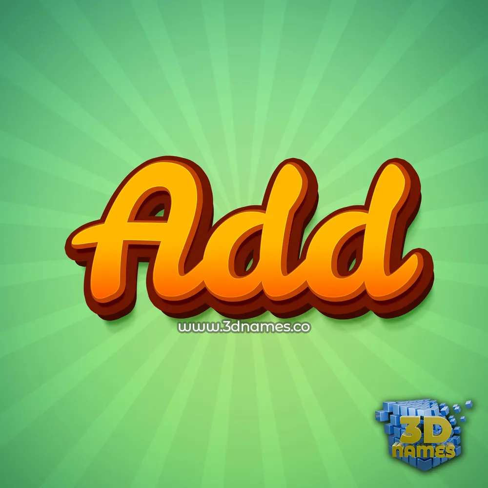 add in Green Rays style - 3D name wallpaper