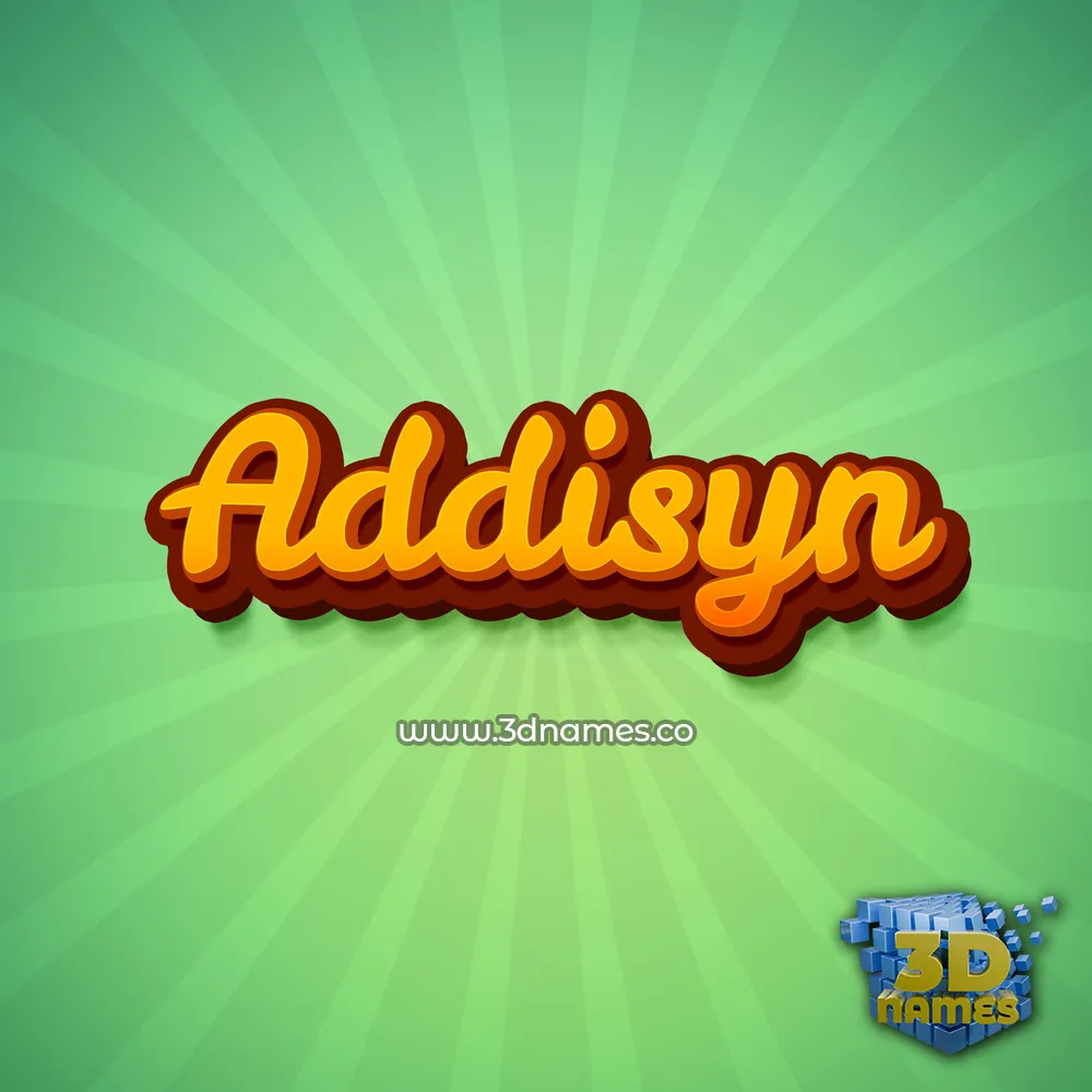 addisyn in Green Rays style - 3D name wallpaper