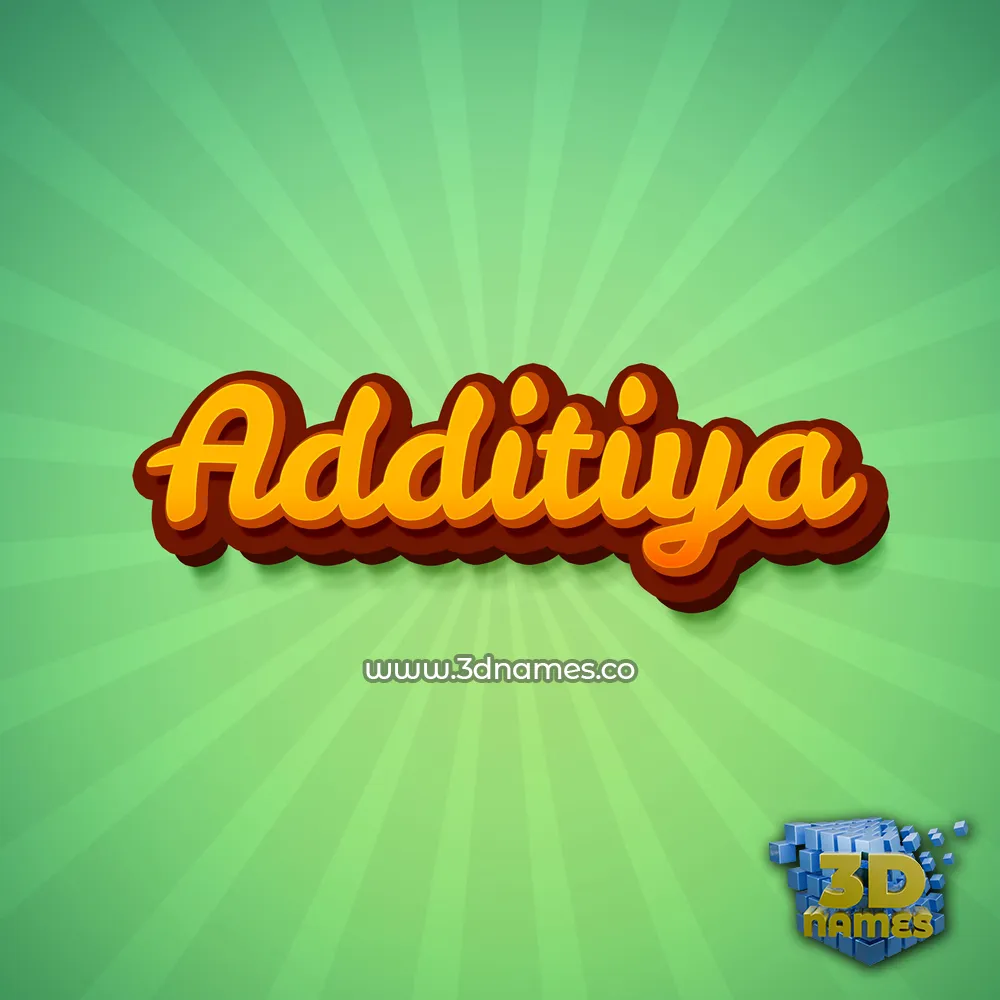 additiya in Green Rays style - 3D name wallpaper