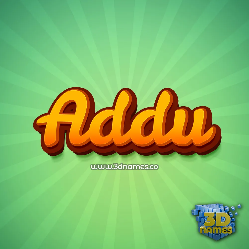 addu in Green Rays style - 3D name wallpaper
