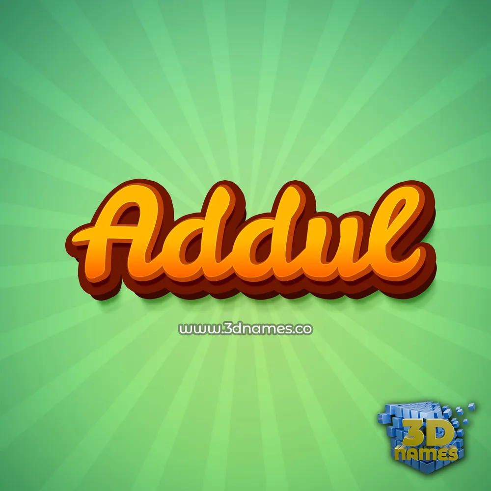 addul in Green Rays style - 3D name wallpaper