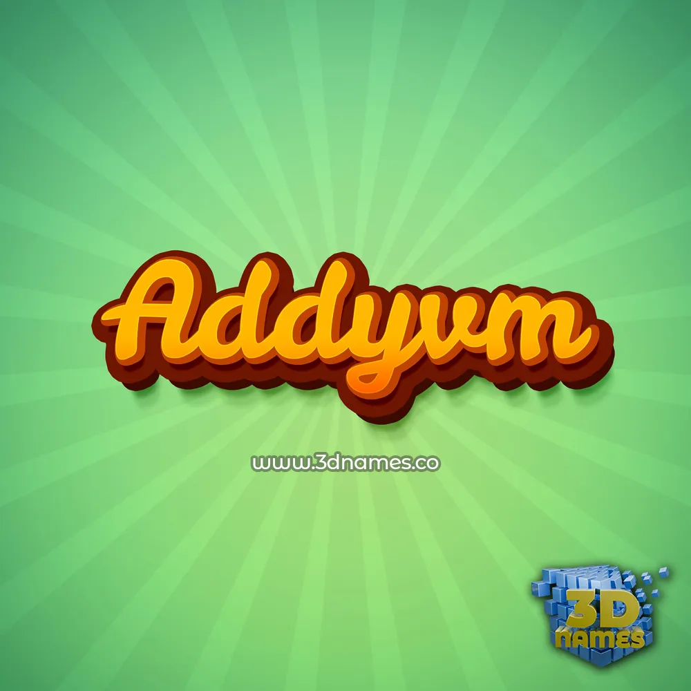 addyvm in Green Rays style - 3D name wallpaper