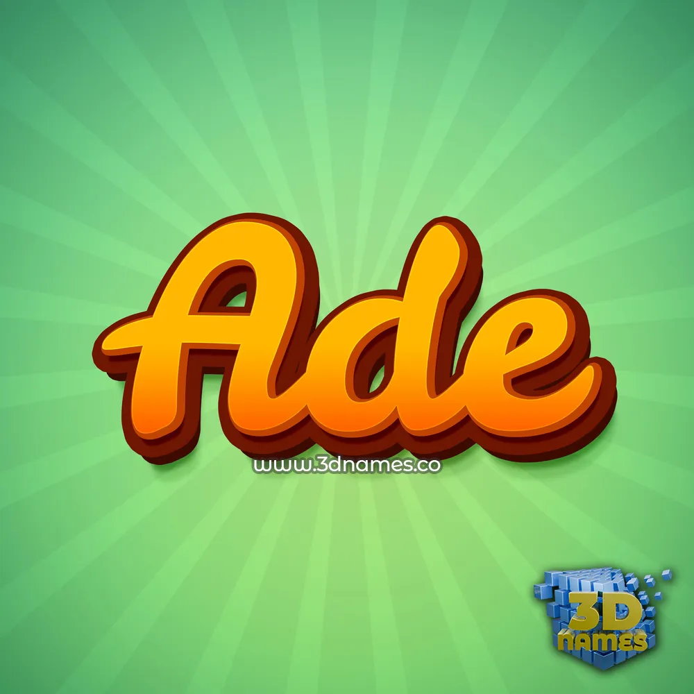 ade in Green Rays style - 3D name wallpaper